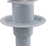 Сливной трап 105×105/50/75 мм прямой сток, решетка из нержавеющей стали, гидрозатвор комбинированный SMART Alcadrain APV2321