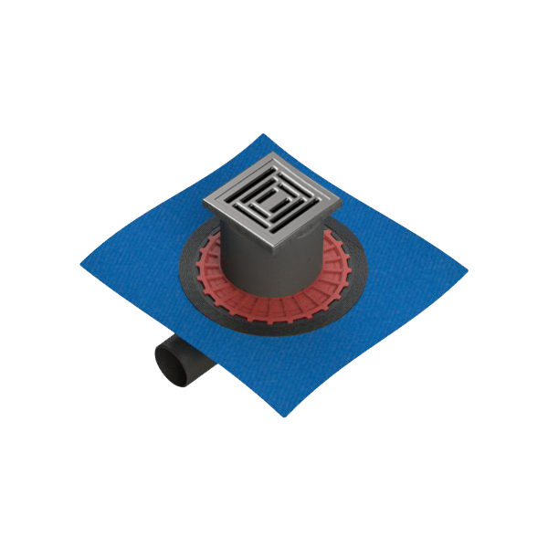 Душевой трап Square 10x10 см, горизонтальный, матовый хром