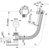 Сифон для ванны с напуском воды через перелив для ванн с толстыми стенками, металл Alcadrain A565KM1