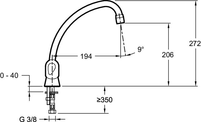Смеситель для кухни Jacob Delafon GALEO CD E76920-CP