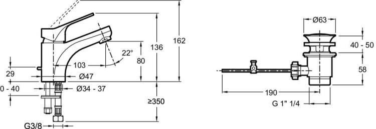 Однорычажный смеситель для умывальника Jacob Delafon BRIVE E75760-CP