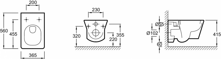 Подвесной унитаз 56 х 36,5 см Jacob Delafon REVE E4811-00