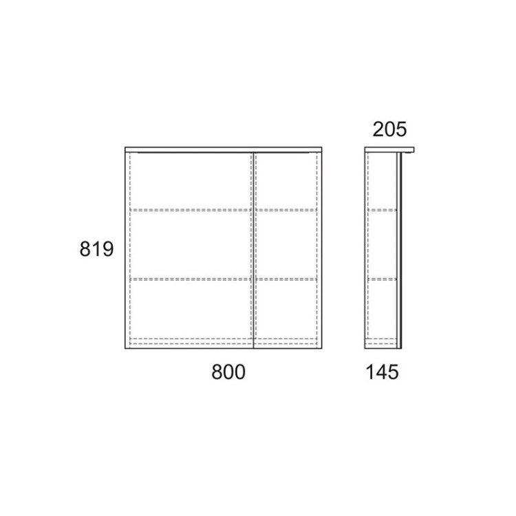 Зеркальный шкаф Owl 1975 Malaren 80 с LED подсветкой