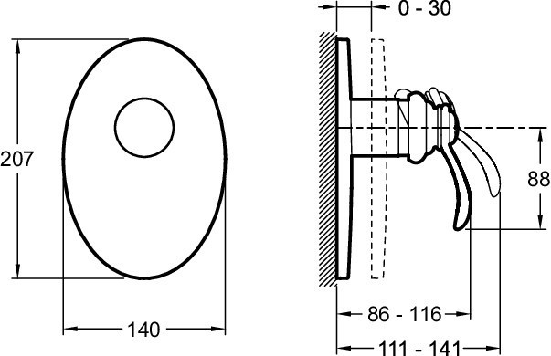 Встраиваемый смеситель на 1 выход, лицевая панель Fairfax Jacob Delafon FAIRFAX E98710-CP
