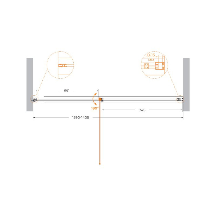 Душевая дверь URBAN-B-12 Cezares URBAN-B-12-130-C-CR
