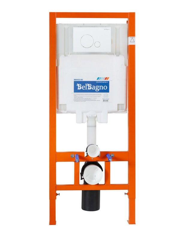 Унитаз подвесной с сиденьем BelBagno DUE + Система инсталляции для унитазов с кнопкой смыва BB018-GV-BIANCO Cezares BB3103CHR/SC/BB002-80/BB018-GV-BIANCO