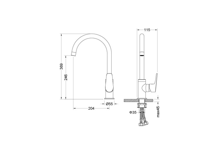 Смеситель для кухни Aquatek AQ1182CR БЕТТА