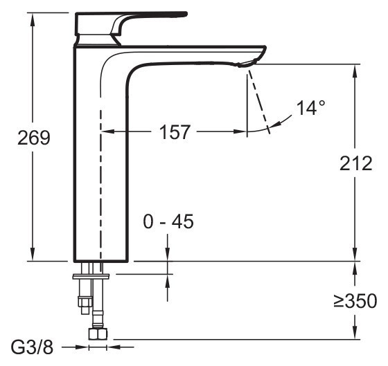 Смеситель для раковины Jacob Delafon Aleo+ E72336-CP