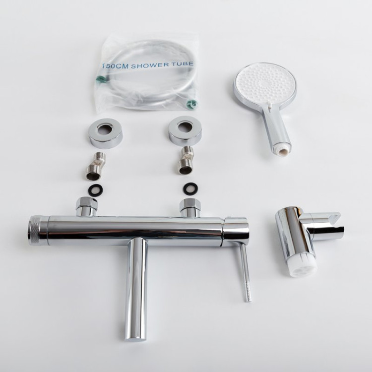 Смеситель для ванны и душа в комплекте с ручным душем, шлангом и держателем Cezares RELAX-VD-IN