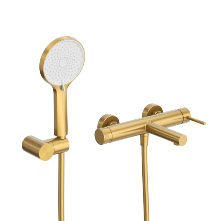 Смеситель для ванны и душа в комплекте с ручным душем, шлангом и держателем Cezares RELAX-VD-IN