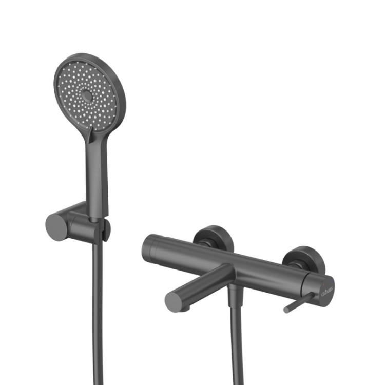 Смеситель для ванны и душа в комплекте с ручным душем, шлангом и держателем Cezares RELAX-VD-IN