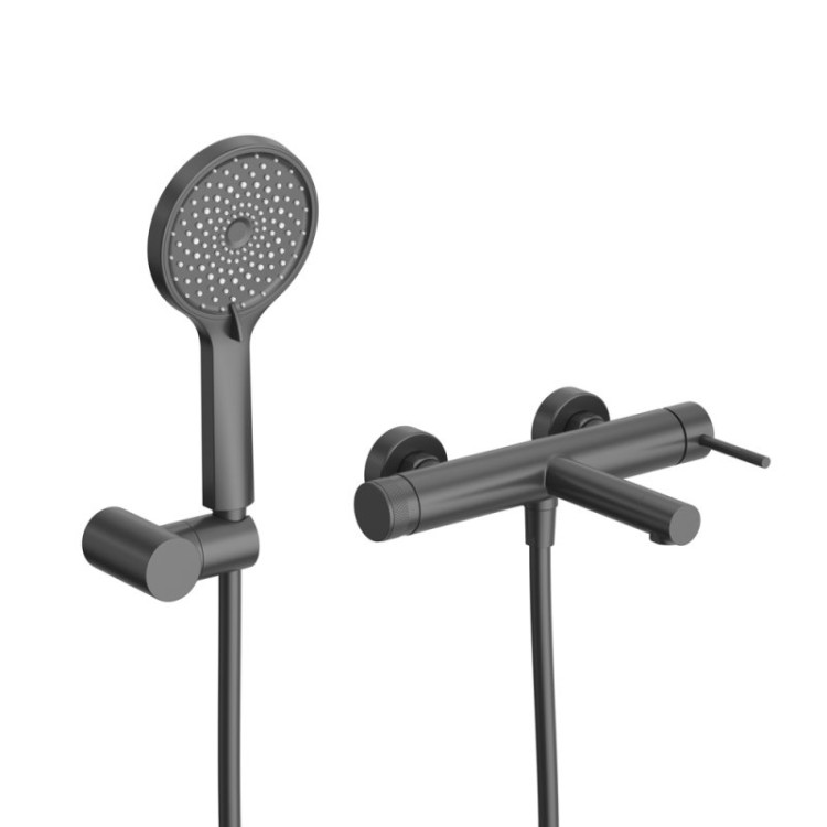 Смеситель для ванны и душа в комплекте с ручным душем, шлангом и держателем Cezares RELAX-VD-IN