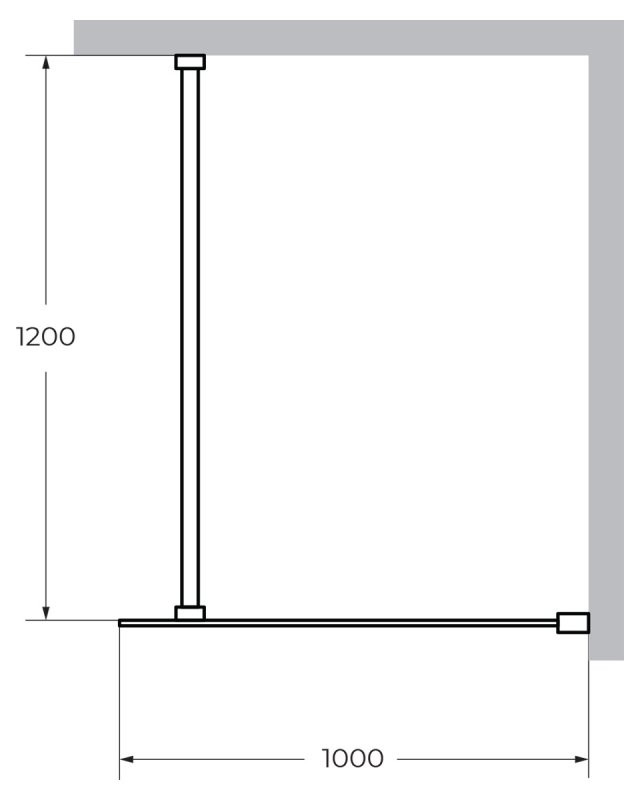 Душевая перегородка LIBERTA-L-1 Кронштейн 120 см Cezares LIBERTA-L-1-90-120-C-NERO