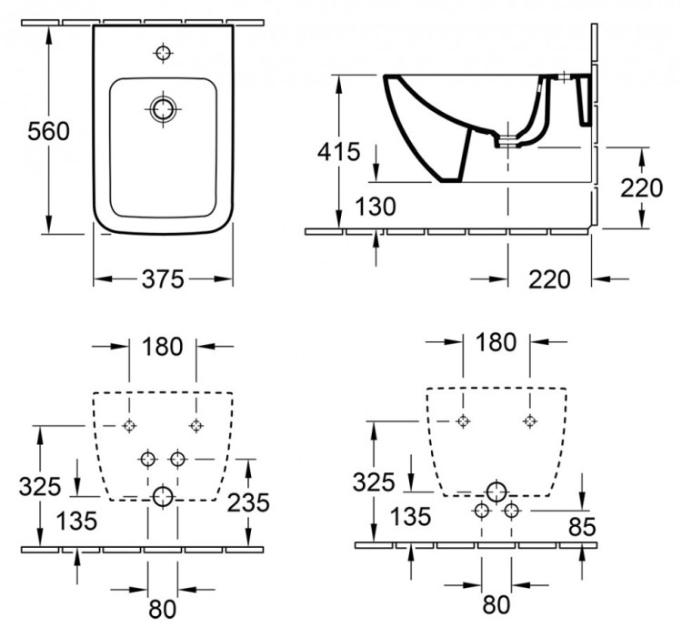 Биде Villeroy&Boch Legato 546200R1 подвесное