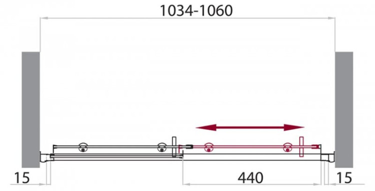 Душевая дверь в нишу BELBAGNO UNO-BF-1 BelBagno UNO-BF-1-145-M-Cr