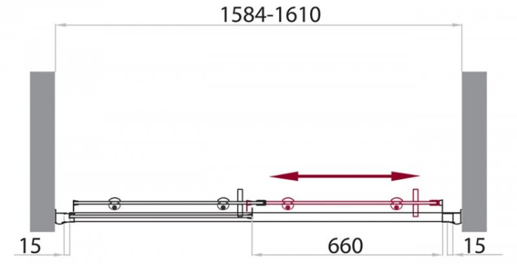 Душевая дверь в нишу BELBAGNO UNO-BF-1 BelBagno UNO-BF-1-145-M-Cr