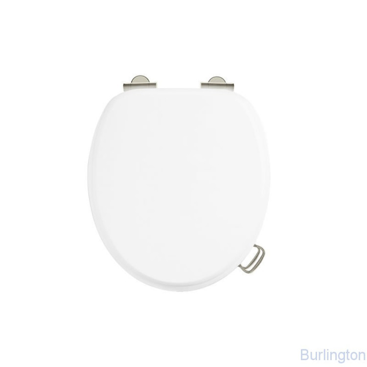 Сиденье на унитаз, цвет Белый, НИКЕЛЬ