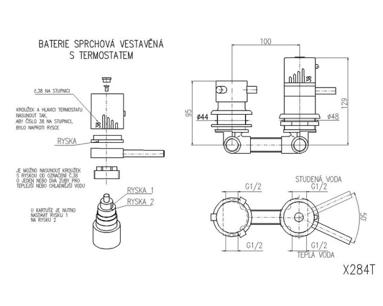 Смеситель для ванны Rav Slezak X284T