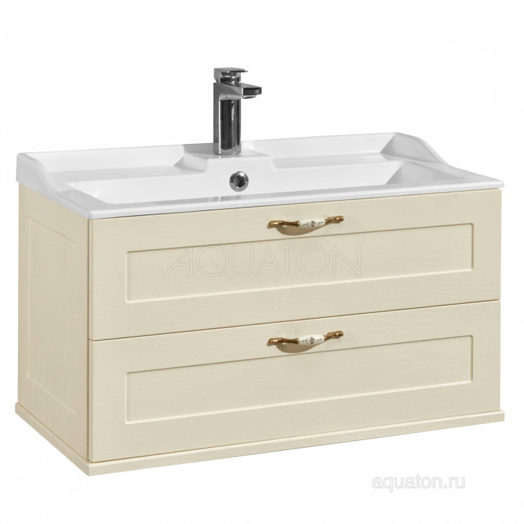 Тумба под раковину Aquaton Леон 80 дуб бежевый 1A186301LBPR0
