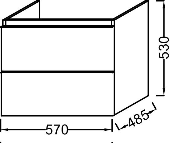 Мебель 60 см для раковины-столешницы Jacob Delafon ODEON UP EB878-N14
