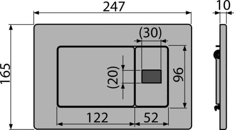 Сенсорная кнопка управления Antivandal для скрытых систем инсталляции, металл (подключение к аккумулятору) Alcadrain M279SB