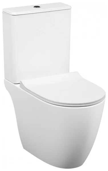 Комплект напольного унитаза Sento Rim-ex open back, сиденье тонкое микролифт, механизм 3/6 л