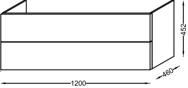 Мебель для раковины-столешницы 120 см, изогнутые ручки, белый, блестящий лак Jacob Delafon VOX EB2071-R1-G1C