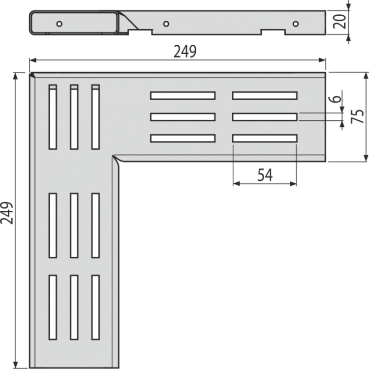 Решетка для дренажного углового желоба 75 мм, нержавеющая сталь Alcadrain ADZ-R301R
