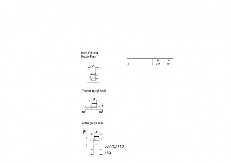 Душевой трап Square 10x10 см, горизонтальный, хром