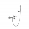 Смеситель для ванны и душа в комплекте с ручным душем, шлангом и держателем Cezares UNO-VASM/DFS-ORO