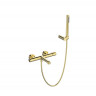 Смеситель для ванны и душа в комплекте с ручным душем, шлангом и держателем Cezares UNO-VASM/DFS-ORO