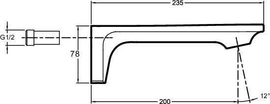 Настенный излив для ванны (подключение 1/2) Jacob Delafon STANCE E14795-CP