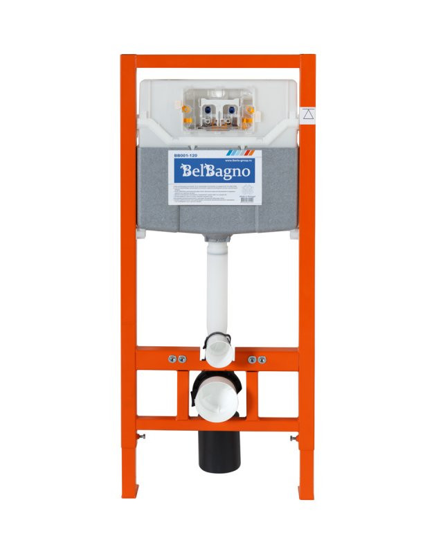 Система инсталляции для унитазов BelBagno BB001-120 с кнопкой смыва BB014-SR-BIANCO Cezares BB001-120/BB014-SR-BIANCO