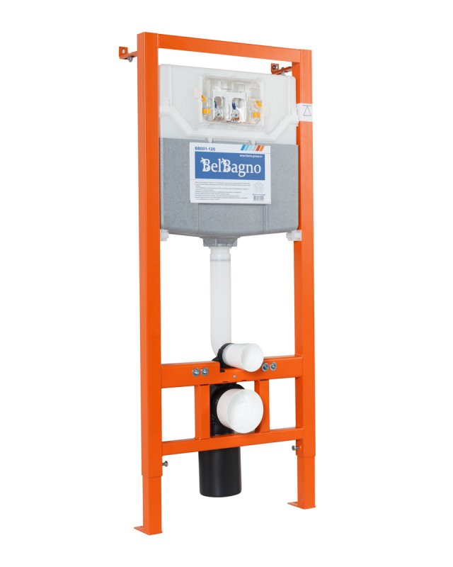 Система инсталляции для унитазов BelBagno BB001-120 с кнопкой смыва BB014-SR-BIANCO Cezares BB001-120/BB014-SR-BIANCO