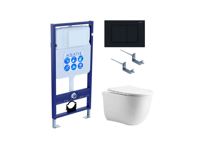 Комплект унитаз + инсталляция Aquatek SET AQUATEK КЛАССИК cm-012 4в1