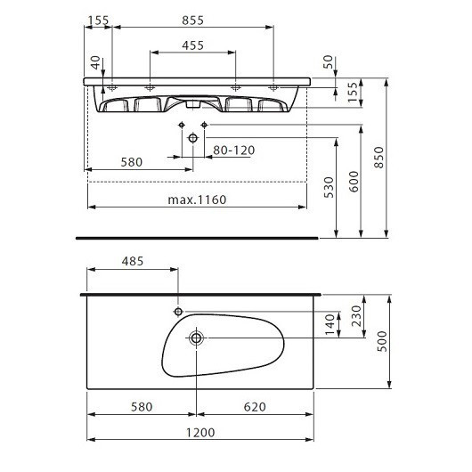 Раковина Laufen Palomba 120 8.1480.6