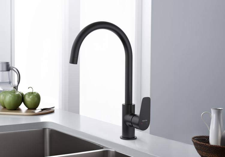 Смеситель для кухни Aquatek, матовый черный AQ1182MB БЕТТА