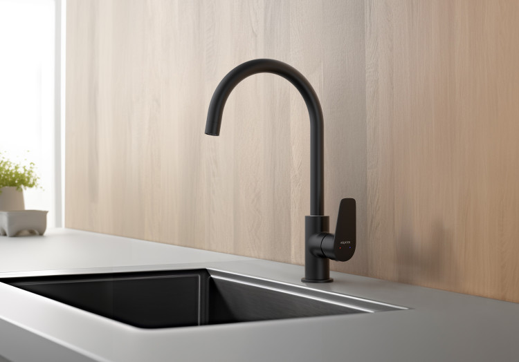 Смеситель для кухни Aquatek, матовый черный AQ1182MB БЕТТА