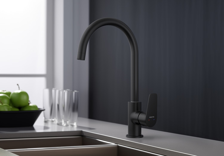 Смеситель для кухни Aquatek, матовый черный AQ1182MB БЕТТА