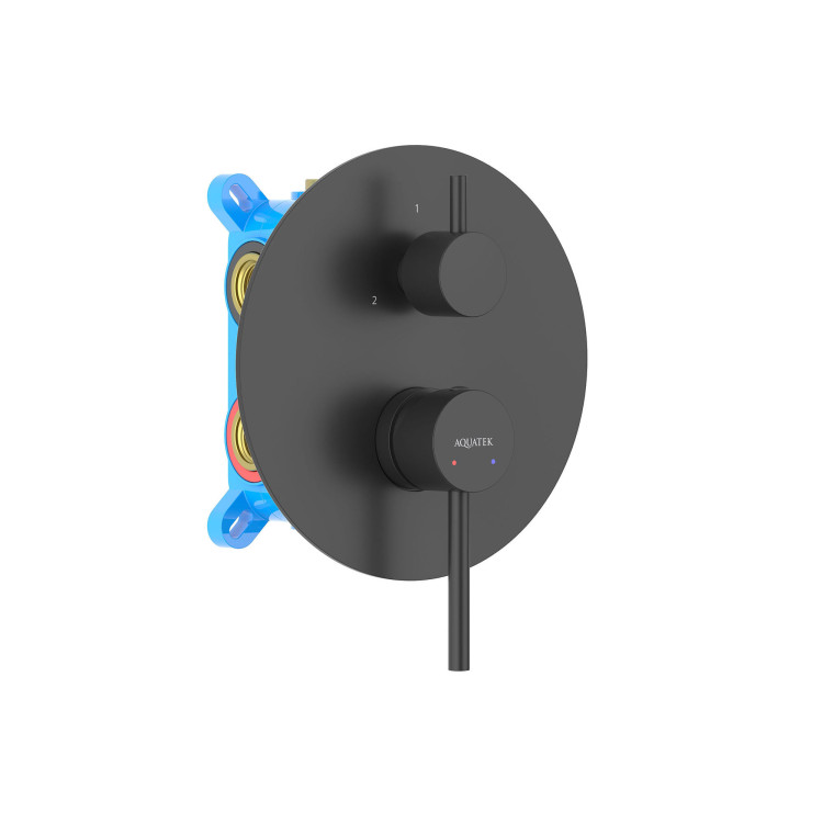 Смеситель для ванны 3 режима (внешняя и скрытая часть) Aquatek, матовый черный AQ1347MB ЕВРОПА