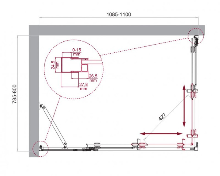 Душевой уголок BELBAGNO LUCE-AH-21 BelBagno LUCE-AH-21-140/90-C-Cr