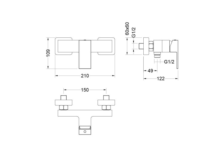 Душевой комплект наружного монтажа Aquatek ЛИБРА AQ1631CR