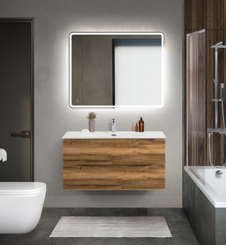 База под раковину подвесная с двумя выкатными ящиками BelBagno MARINO-CER-MINI-900-2C-SO-BO-P