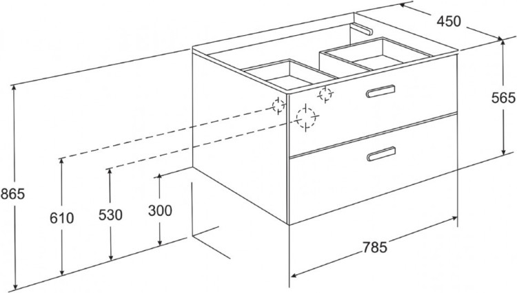 Тумба под раковину Roca Victoria Nord 80 подвесная