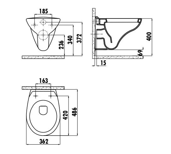 CREAVIT Унитаз подвесной