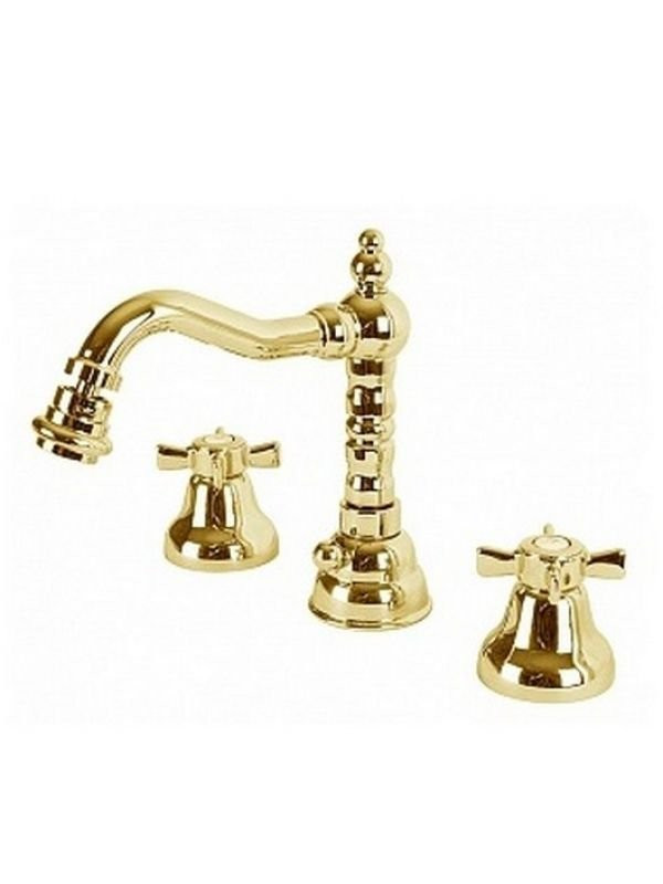 Смеситель для раковины на три отверстия с донным клапаном Cezares LORD-BLS2-02