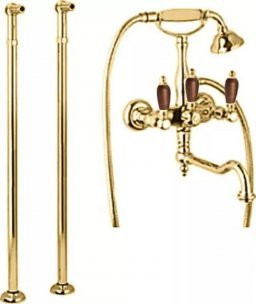 Напольный смеситель для ванны с поворотным изливом и ручным душем Cezares FIRST-VDP2-03/24-Bi