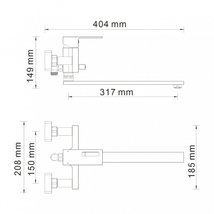 WasserKRAFT Alme 1502L Смеситель для ванндлинныизливом