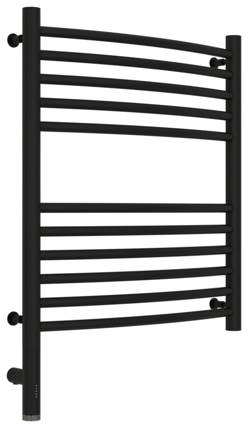 Полотенцесушитель электрический Сунержа Богема 3.0 выгнутая 600х500 МЭМ левый Матовый чёрный