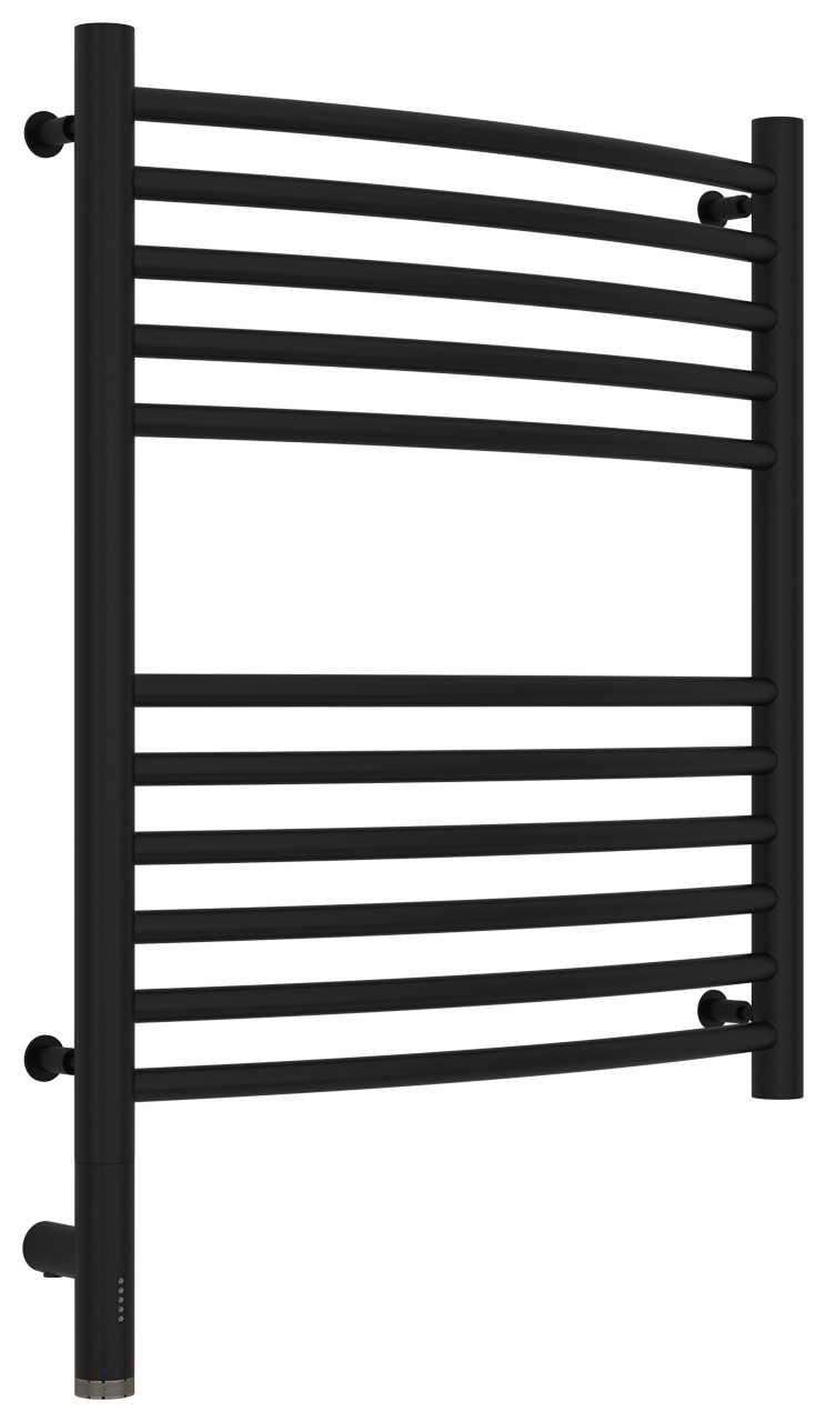 Полотенцесушитель электрический Сунержа Богема 3.0 выгнутая 600х500 МЭМ левый Матовый чёрный